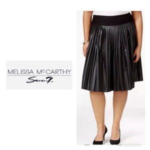 Melissa McCarthy black faux leather skirt